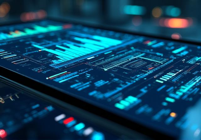 Futuristic AI Dashboard Interface with Predictive Graphs